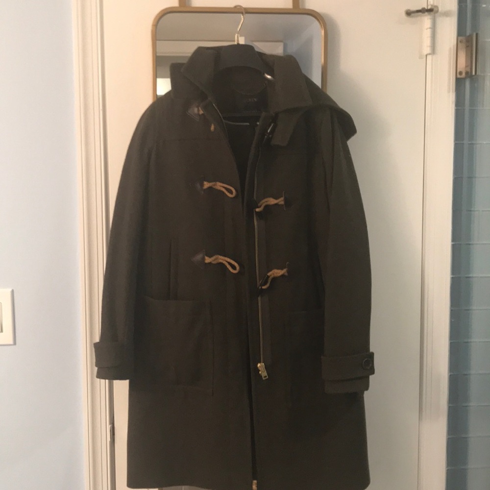 J.CREW Olive Green Toggle Coat - Size 0
